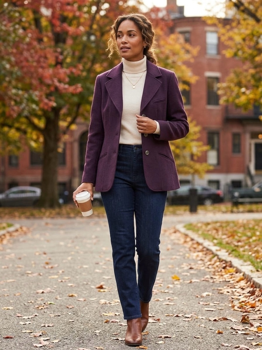 Eddie Bauer NWT Wool & Angora Blazer Jacket Purple Aubergine (Petite Large)